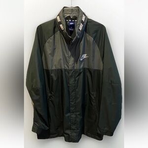 Nike Jacket Mens XL Green Black Full Zip Windbreaker Track Athletic